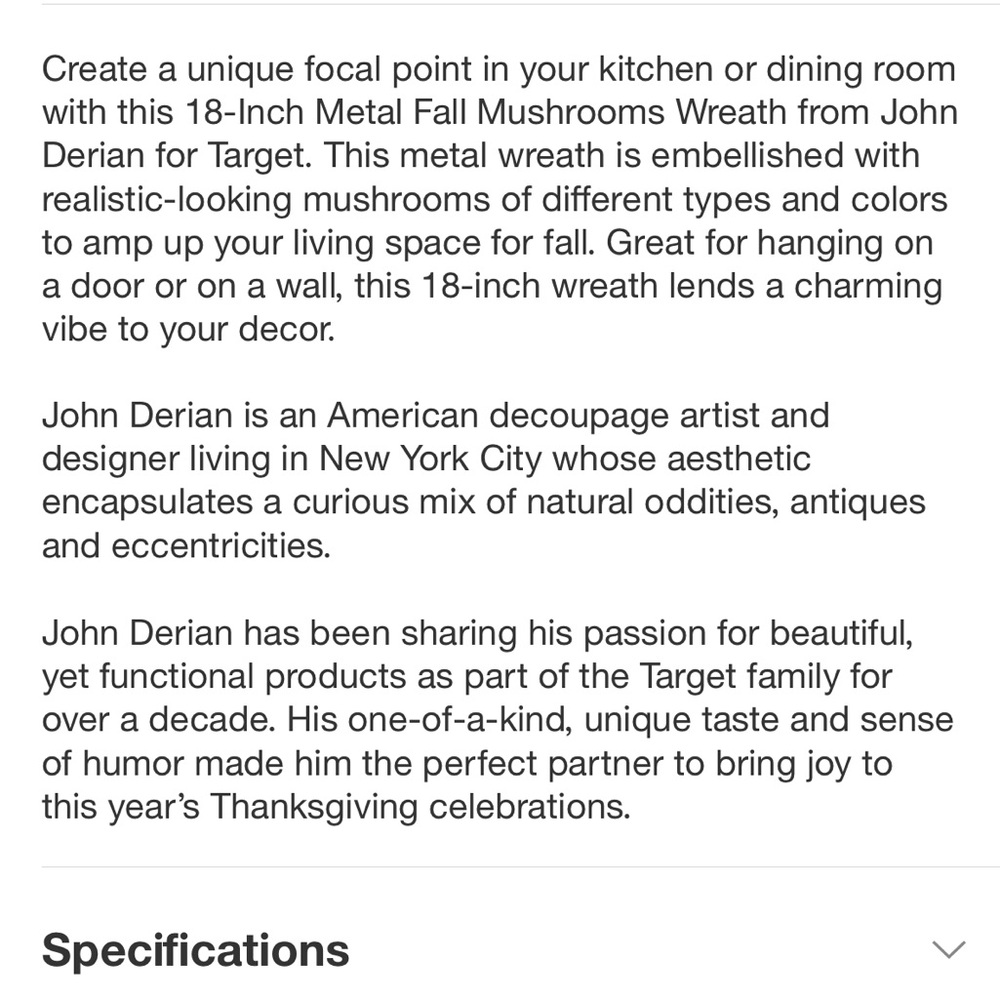 John Derian mushroom wreath - Picture 5 of 7